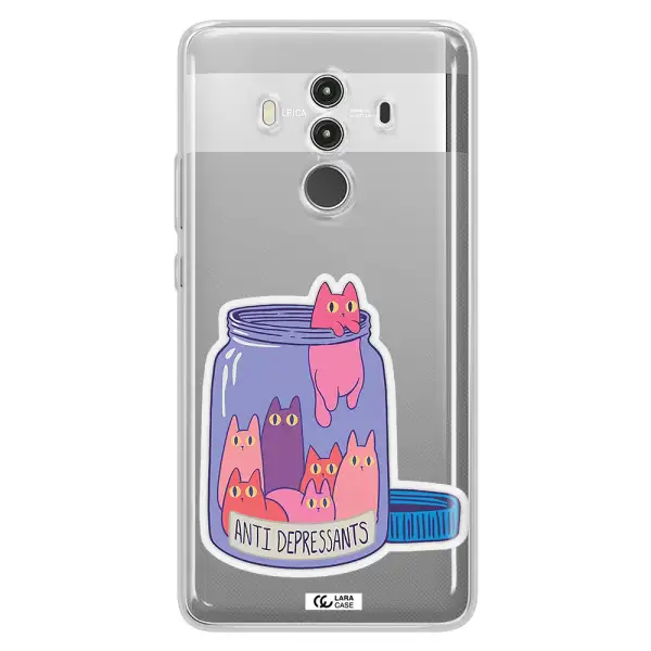 Anti Depressants Cats Huawei Mate 10 Clear TPU Case