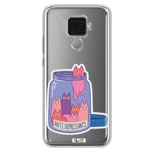 Anti Depressants Cats Huawei Mate 30 Lite Clear TPU Case