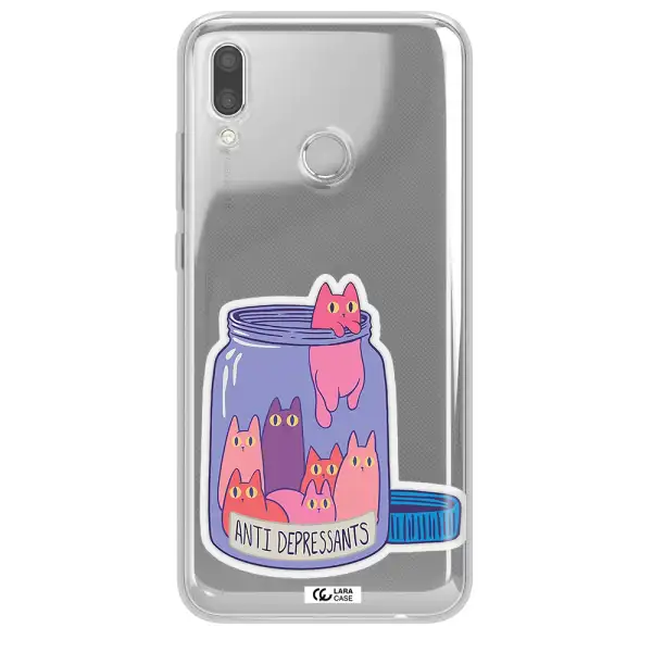 Anti Depressants Cats Huawei P Smart 2019 Clear TPU Case