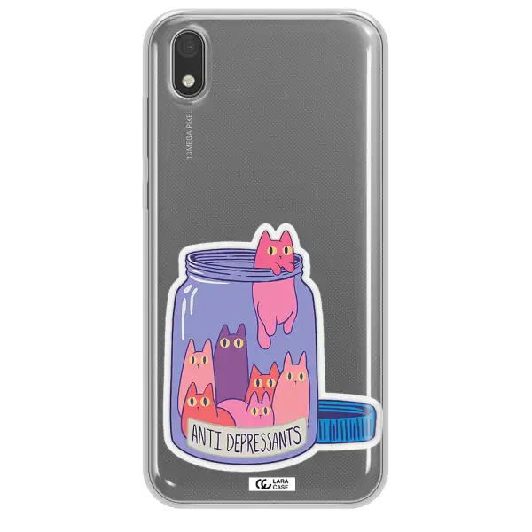 Anti Depressants Cats Huawei Y5 2019 Clear TPU Case