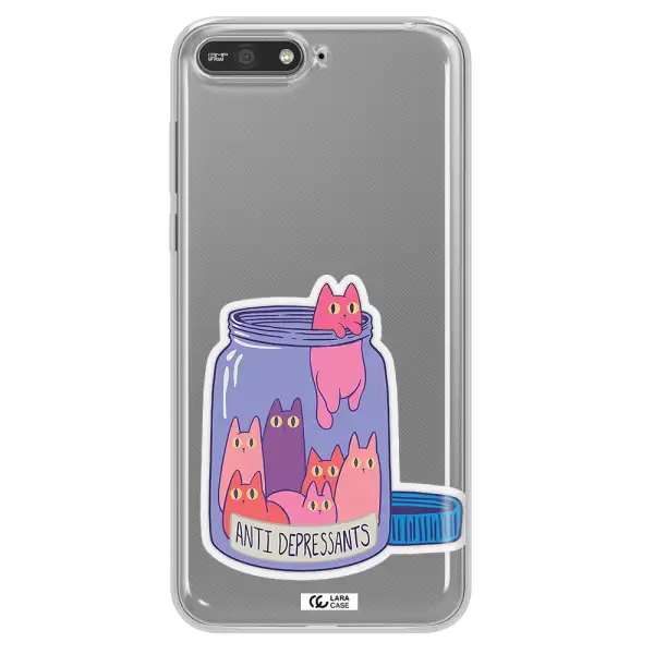Anti Depressants Cats Huawei Y6 2018 Clear TPU Case