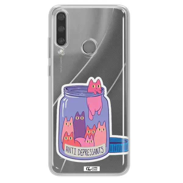 Anti Depressants Cats Huawei Y6P Clear TPU Case