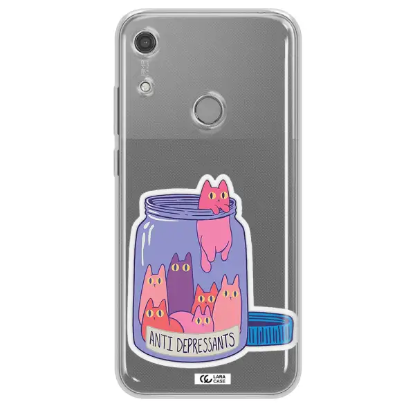 Anti Depressants Cats Huawei Y6S Clear TPU Case