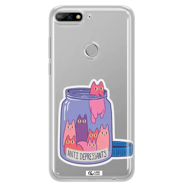 Anti Depressants Cats Huawei Y7 2018 Clear TPU Case
