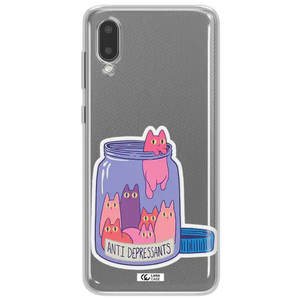 Anti Depressants Cats Samsung A02 Clear TPU Case