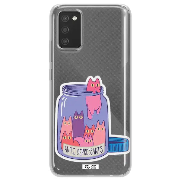 Anti Depressants Cats Samsung A02S Clear TPU Case