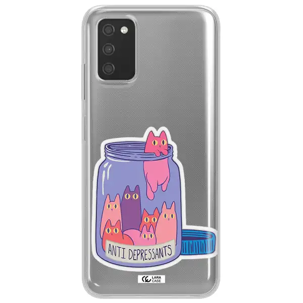 Anti Depressants Cats Samsung A03S Clear TPU Case