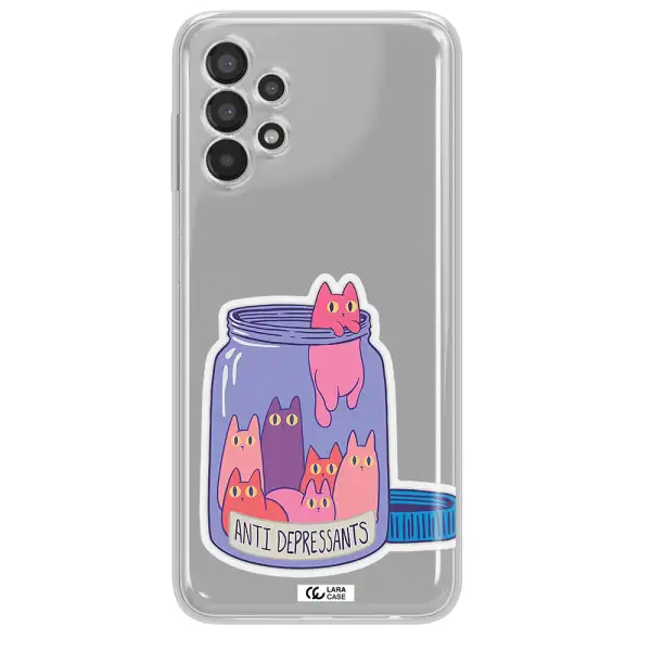 Anti Depressants Cats Samsung A13 Clear TPU Case