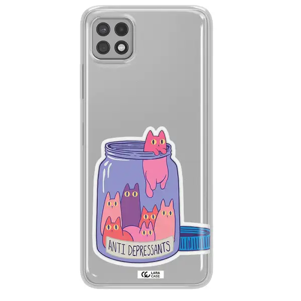 Anti Depressants Cats Samsung A22 5g Clear TPU Case