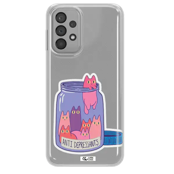 Anti Depressants Cats Samsung A23 Clear TPU Case