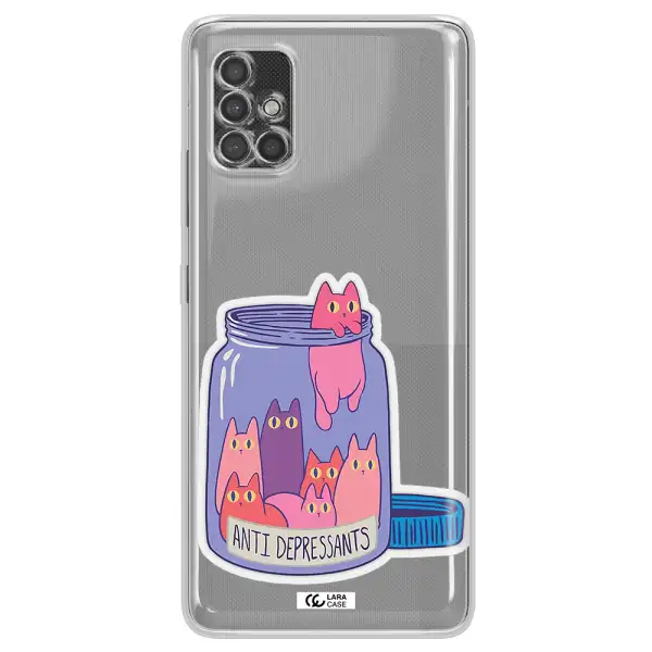 Anti Depressants Cats Samsung A40S Clear Tpu Case
