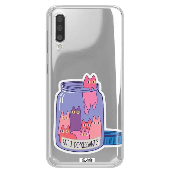 Anti Depressants Cats Samsung A50S Clear Tpu Case