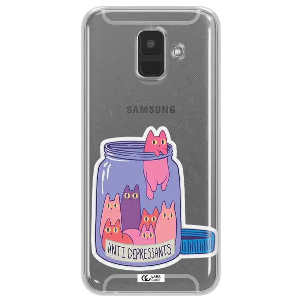 Anti Depressants Cats Samsung A6 Clear TPU Case