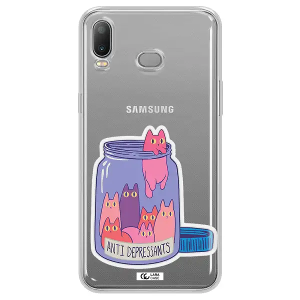 Anti Depressants Cats Samsung A6S Clear TPU Case