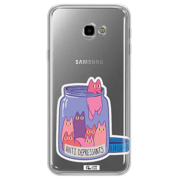 Anti Depressants Cats Samsung J4 Plus Clear TPU Case