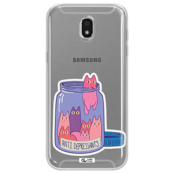 Anti Depressants Cats Samsung J5 2017 Clear TPU Case