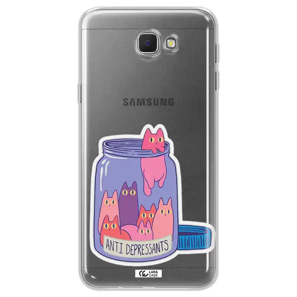 Anti Depressants Cats Samsung J5 Prime Clear TPU Case