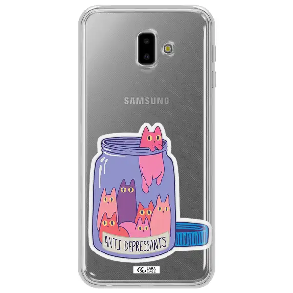 Anti Depressants Cats Samsung J6 Plus Clear TPU Case