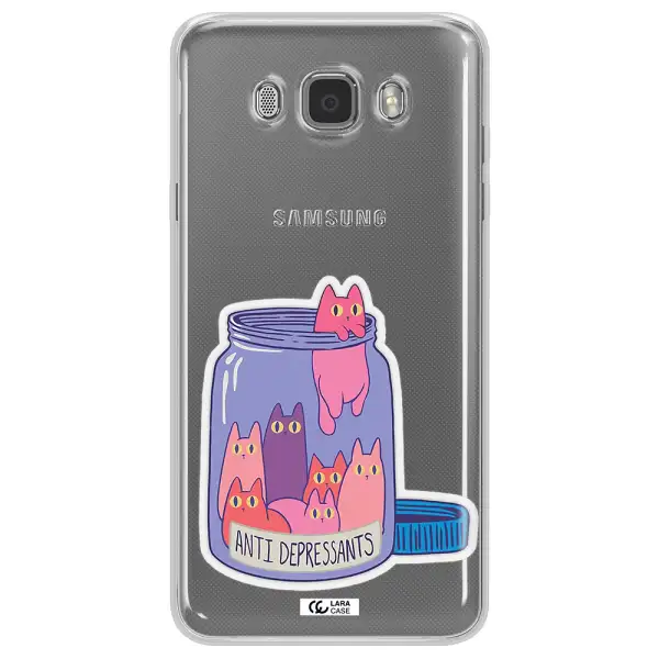 Anti Depressants Cats Samsung J7 2016 Clear TPU Case