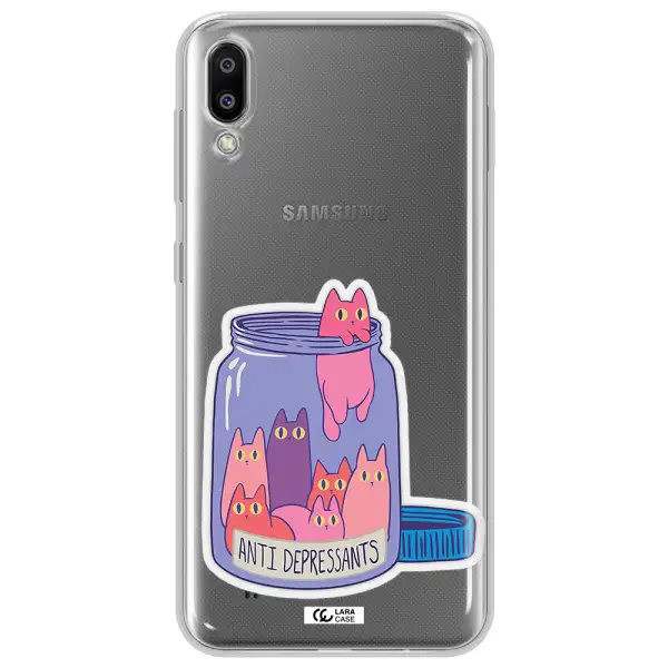 Anti Depressants Cats Samsung M10 Clear TPU Case