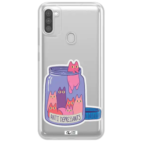 Anti Depressants Cats Samsung M11 Clear TPU Case