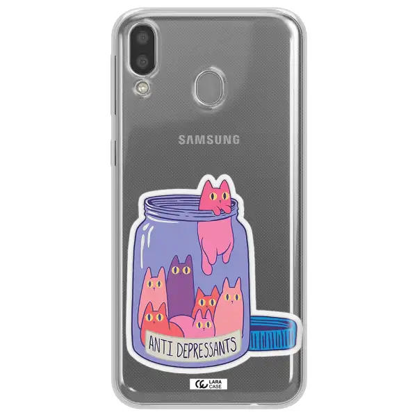 Anti Depressants Cats Samsung M20 Clear TPU Case