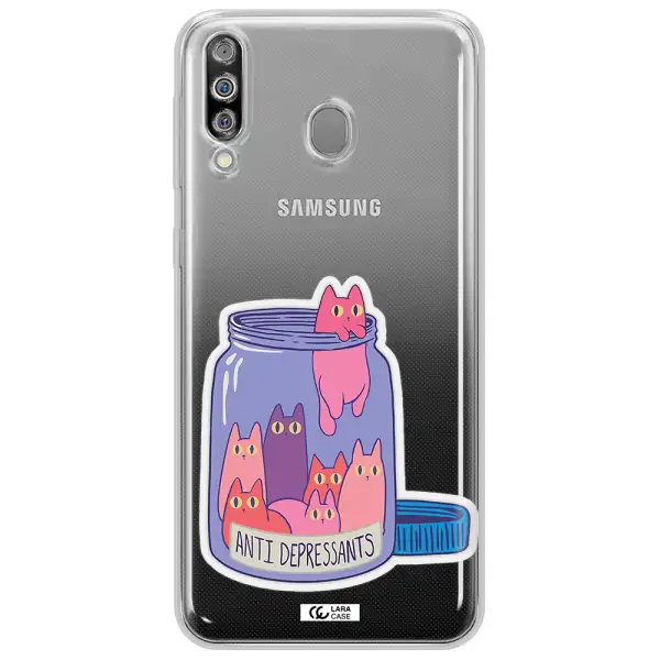 Anti Depressants Cats Samsung M30 Clear TPU Case