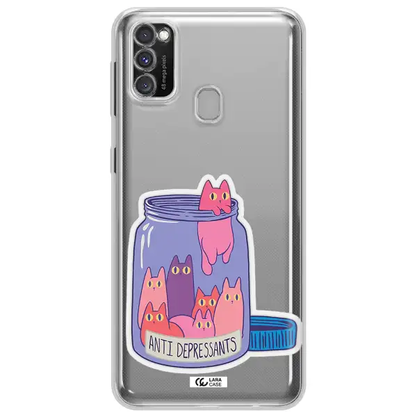 Anti Depressants Cats Samsung M30S Clear TPU Case