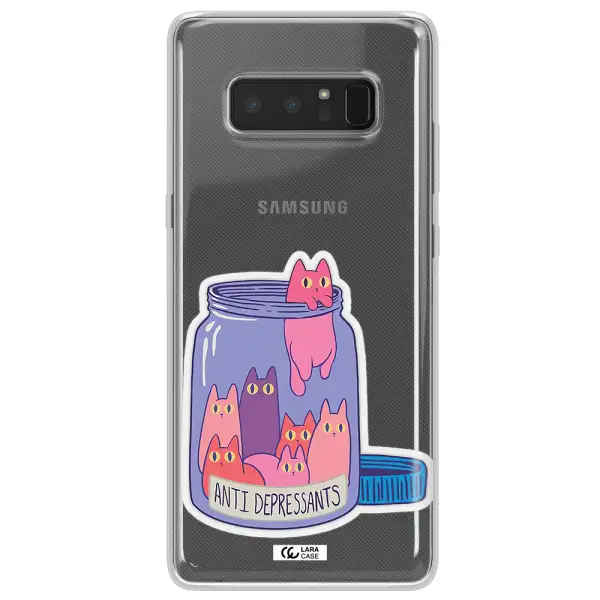 Anti Depressants Cats Samsung Note 8 Clear TPU Case