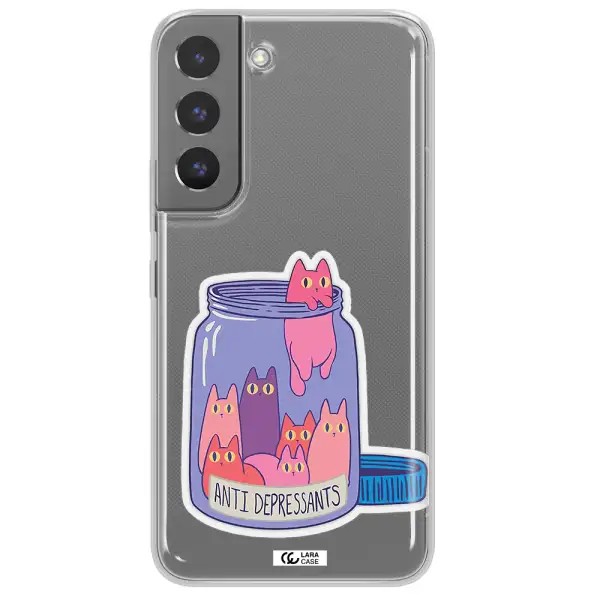 Anti Depressants Cats Samsung S 22 Plus Clear TPU Case
