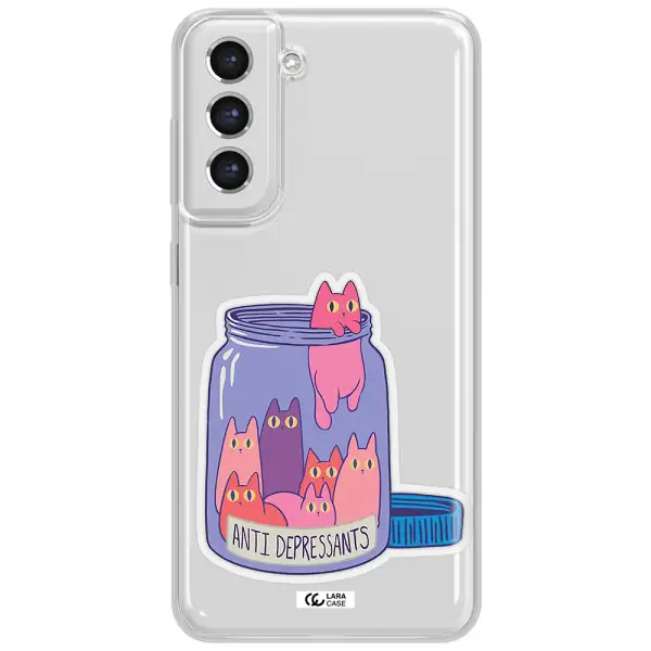 Anti Depressants Cats Samsung S21 Fe Clear Tpu Case