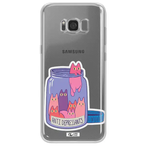 Anti Depressants Cats Samsung S8 Clear TPU Case