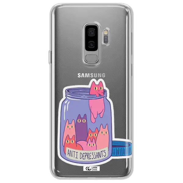 Anti Depressants Cats Samsung S9 Plus Clear TPU Case