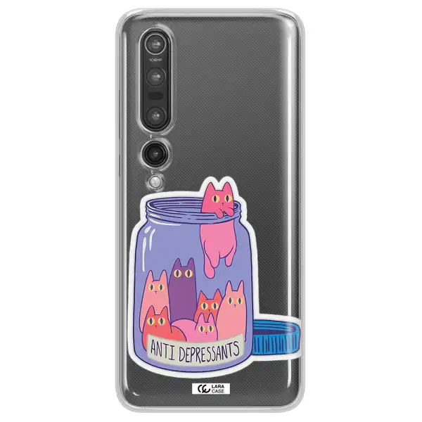Anti Depressants Cats Xiaomi Mi 10 Pro Clear TPU Case