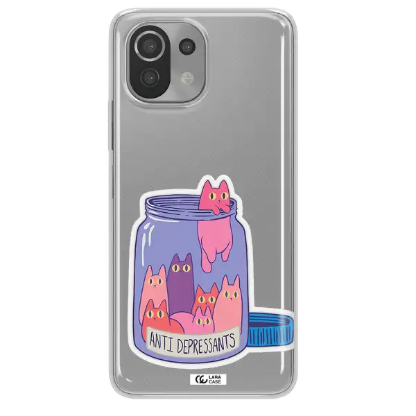 Anti Depressants Cats Xiaomi Mi 11 Lite Clear TPU Case
