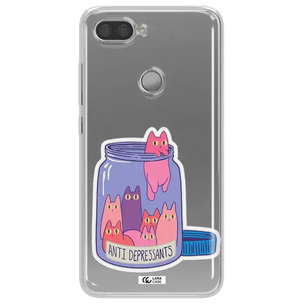 Anti Depressants Cats Xiaomi Mi 8 Lite Clear TPU Case