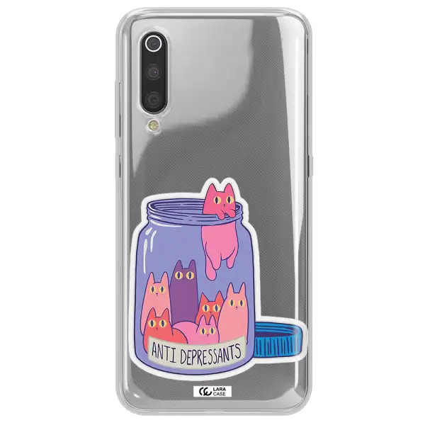 Anti Depressants Cats Xiaomi Mi 9 Clear TPU Case