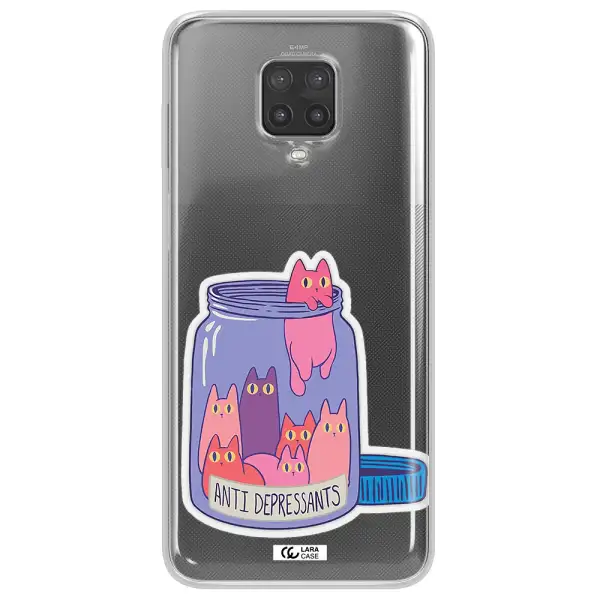 Anti Depressants Cats Xiaomi Note 9 Pro Clear TPU Case