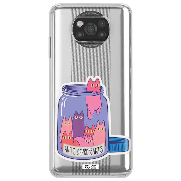 Anti Depressants Cats Xiaomi Poco X3 Clear TPU Case