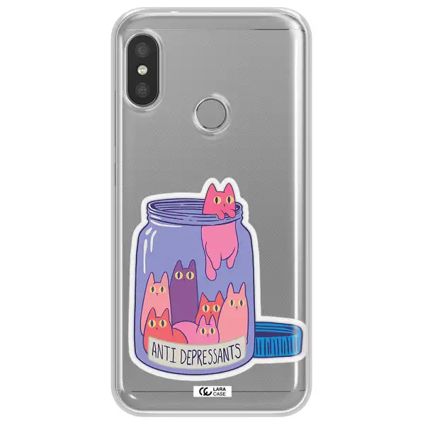 Anti Depressants Cats Xiaomi Redmi 6 Pro Clear TPU Case
