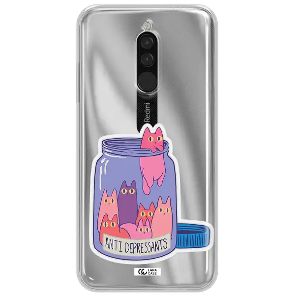 Anti Depressants Cats Xiaomi Redmi 8 Clear Tpu Case