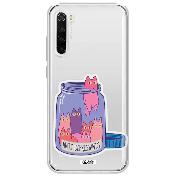 Anti Depressants Cats Xiaomi Redmi Note 8T Clear Tpu Case