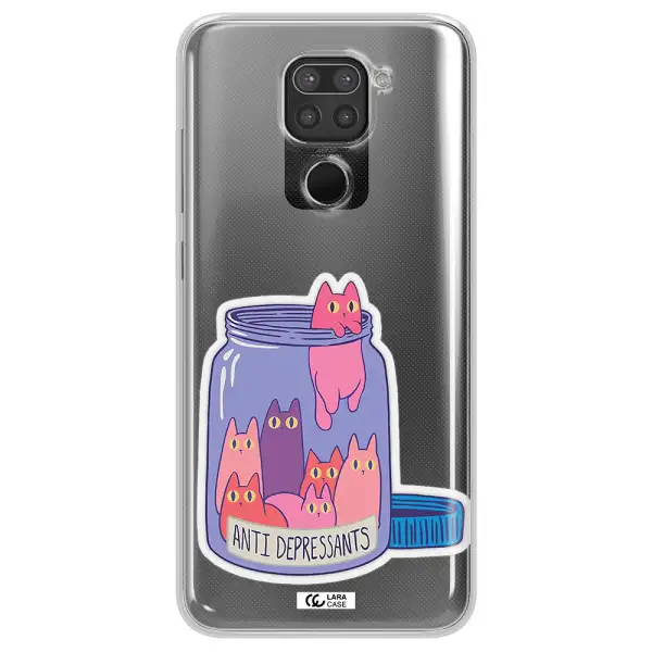Anti Depressants Cats Xiaomi Redmi Note 9 Clear TPU Case