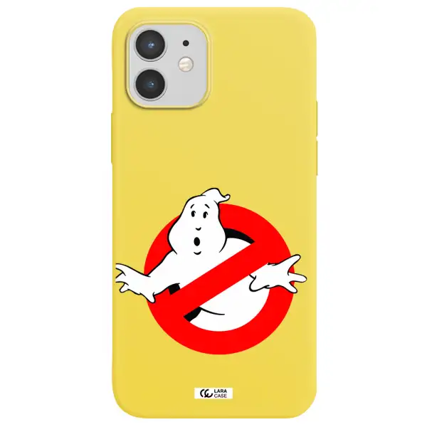 Entry Of Ghosts Is Prohibited Apple iPhone 12 Silicone canary yellow Case