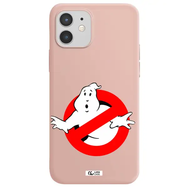Entry Of Ghosts Is Prohibited Apple iPhone 12 Silicone pastel pink Case