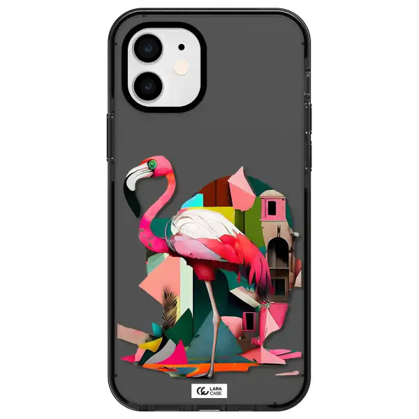 Flamingo Collage Apple iPhone 11 impact Smoke Black Case