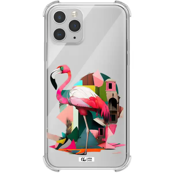 Flamingo Collage Apple iPhone 11 pro max Clear PC Case