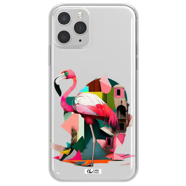 Flamingo Collage Apple iPhone 11 pro max Clear TPU Case