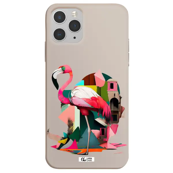 Flamingo Collage Apple iPhone 11 pro max Silicone Stone Case