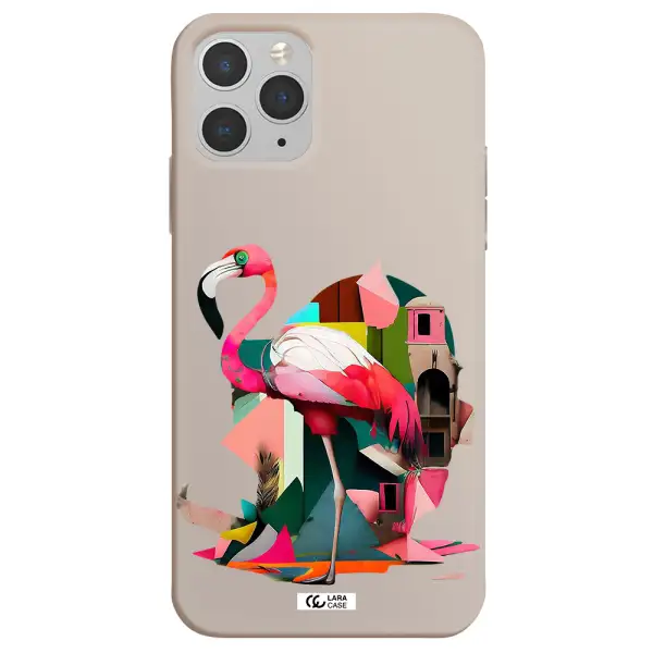 Flamingo Collage Apple iPhone 11 pro Silicone Stone Case